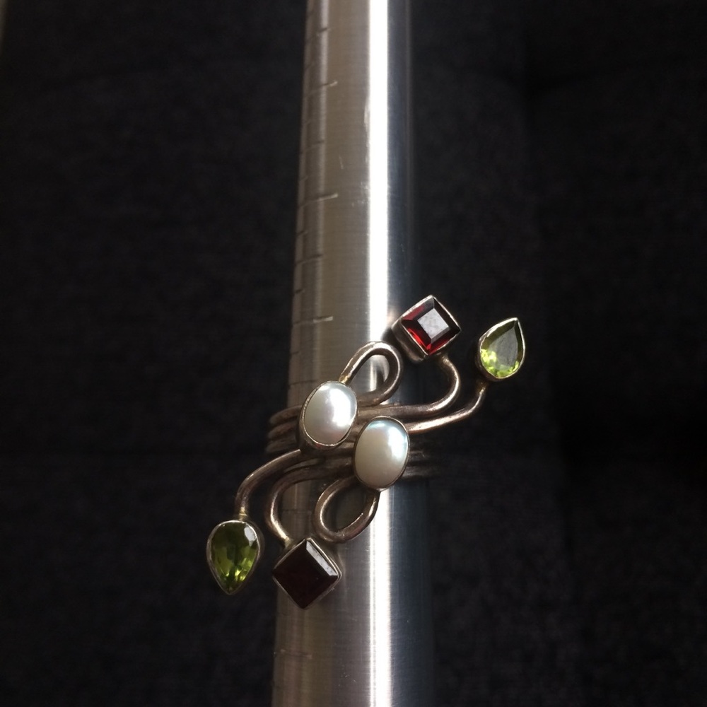 Genuine Silver Ring With Multicolored Stones - image 3